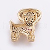 Brass Micro Pave Cubic Zirconia Puppy Pendants ZIRC-G125-34G-2