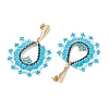 Glass Seed Beads Teardrop Dangle Stud Earrings EJEW-MZ00304-01-4