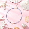 Summer Beach Natural Amethyst & Green Aventurine & Dyed Agate Round Beaded Necklaces NJEW-JN05262-4