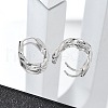Brass Twist Hoop Earrings EJEW-Q014-02P-5