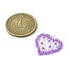Glass Seed Beaded Heart with Flower Pendants PALLOY-MZ00529-03-2