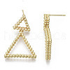 Brass Dangle Stud Earring KK-N232-106G-NF-3