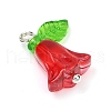 8Pcs 8 Colors Glass Pendants PALLOY-JF03533-02-4