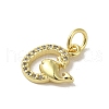 Real 18K Gold Plated Brass Pave Clear Cubic Zirconia Pendants KK-M283-07B-01-2