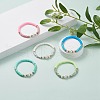 Handmade Polymer Clay Heishi Beads Stretch Bracelet BJEW-JB07453-2