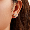 925 Sterling Silver Micro Pave Cubic Zirconia Stud Earrings EJEW-K284-09G-4