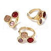 Natural Amethyst/Korean Jade/Agate Germ Cuff Rings RJEW-M076-05G-05-2