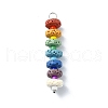 2Pcs Colorful Dyed Natural Lava Rock & Glass Seeded Pendants PALLOY-JF02528-02S-1