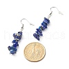 Natural Lapis Lazuli Chip Beads Dangle Earrings EJEW-JE04649-12-3