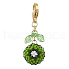 Kiwi Fruit Glass Seed Beads Pendant Decorations HJEW-MZ00135-1
