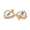 Brass Micro Pave Cubic Zirconia Pendants ZIRC-F134-22G-02-3