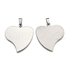 Non-Tarnish 201 Stainless Steel Heart Stamping Blank Tag Pendants STAS-S030-13-1