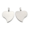 201 Stainless Steel Heart Stamping Blank Tag Pendants STAS-S030-13-1