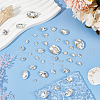 94Pcs 6 Style Pointed Back Glass Rhinestone Cabochons RGLA-FG0001-23-4
