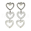 Rack Plating Brass Micro Pave Cubic Zirconia Stud Earrings EJEW-H014-07P-01-1