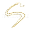 Brass Cuban Link Chain & Paperclip Chain Necklace Making NJEW-U008-08G-3