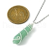 Natural Mixed Gemstone Faceted Bullet Shaped Pendant Necklaces NJEW-JN05026-02-3