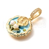 Brass Micro Pave Cubic Zirconia Pendents KK-R212-03G-04-2