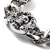 Retro Alloy Skull Link Chain Bracelets for Women Men BJEW-L684-007AS-2