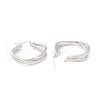 Textured Double Rhombus Brass Huggie Hoop Earrings for Women  EJEW-A064-14P-RS-2