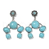 Alloy Synthetic Turquoise Dangle Stud Earrings EJEW-U053-07AS-4