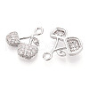 Brass Micro Pave Cubic Zirconia Pendants KK-T074-73P-2