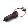 Natural Amethyst Faceted Pointed Bullet Big Pendants G-Q350-05B-2