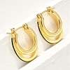 Two-layer Oval Brass Enamel Hoop Earrings EJEW-S252-03A-G-3