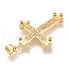 Brass Micro Pave Clear Cubic Zirconia Pendants ZIRC-O038-07G-3