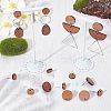 SUNNYCLUE 20 Pairs 2 Size Walnut Wood Flat Round Stud Earring FIND-SC0003-93-4