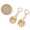 2 Pairs 2 Colors 201 Stainless Steel Shell Pearl Hoop Earrings EJEW-JE06181-4