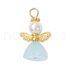 Acrylic with ABS Plastic Imitation Pearl Pendants PALLOY-JF04001-01-3