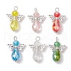 30Pcs 6 Colors Glass Pendants PALLOY-JF03356-01-S-1