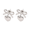 Non-Tarnish Bowknot 304 Stainless Steel Stud Earrings EJEW-R164-01P-1