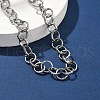 304 Stainless Steel Textured Rolo Chain Necklaces for Women NJEW-U050-01P-2
