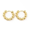 Brass Ball Beaded Hoop Earrings for Women EJEW-B013-05-1
