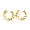 Brass Ball Beaded Hoop Earrings for Women EJEW-B013-05-1