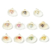 Natural Shell & Imitation Pearl Pendants PALLOY-JF03376-02-1