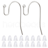 Beebeecraft 300Pcs 316 Surgical Stainless Steel Earring Hooks STAS-BBC0006-24-1