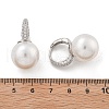 Brass Micro Pave Clear Cubic Zirconia Hoop Earrings EJEW-R016-03P-6