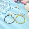 3Pcs 3 Colors Glass Beaded Bracelets Sets for Women BJEW-JB11169-2