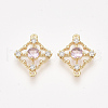 Brass Cubic Zirconia Links KK-T038-551D-NF-1