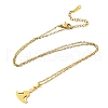 201 Stainless Steel Yoga Human Pendant Necklace with Cable Chains NJEW-Q317-16G-1