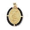 Brass with Glass or ABS Imitation Pearl Pendants KK-Z115-05G-2