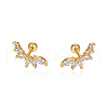 S925 Sterling Silver Clear Cubic Zirconia Stud Earrings JF7438-1-2