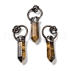 Natural Tiger Eye Faceted Pointed Bullet Pendants G-A221-03F-1