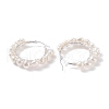 Natural Pearl Wire Wrapped Beaded Hoop Earrings for Women EJEW-JE04758-02-4