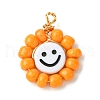 Acrylic Glass Seed Beaded Pendants PALLOY-MZ00294-02-2