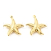 Starfish Brass Pendants KK-L237-004G-1