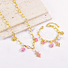 304 Stainless Steel Enamel Charms Bracelets & Pendant Necklaces Sets FS-WGFBDE5-02-1